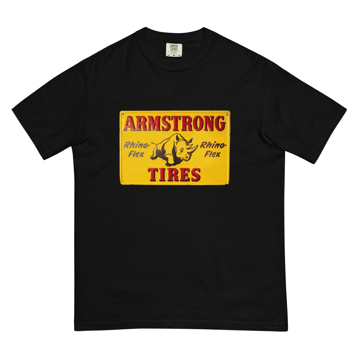 Retro Rhino Tire Sign Tin Style Unisex garment-dyed heavyweight t-shirt