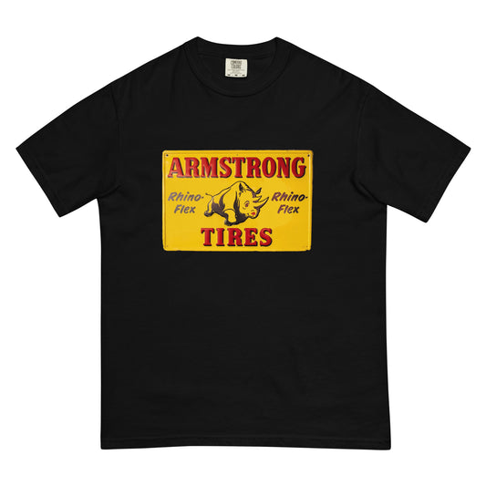 Retro Rhino Tire Sign Tin Style Unisex garment-dyed heavyweight t-shirt