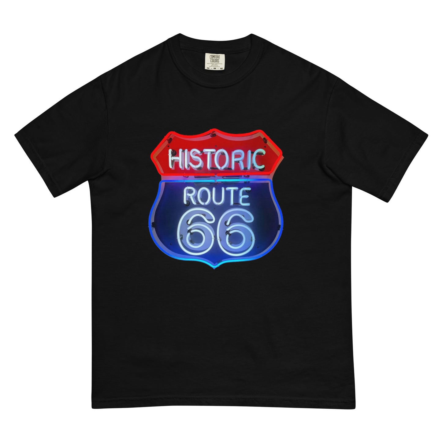 Vintage Route 66 Neon Style Unisex garment-dyed heavyweight t-shirt