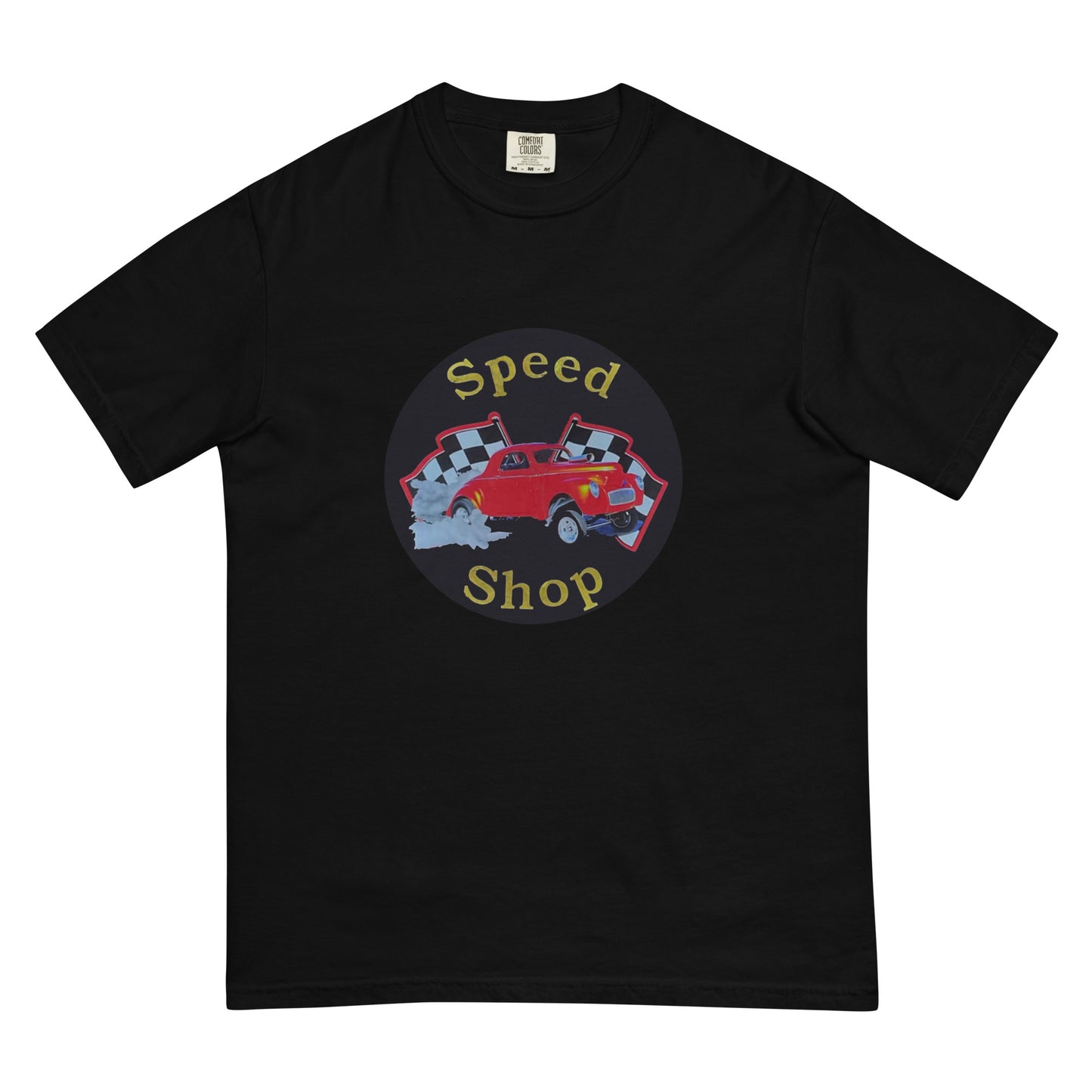 Retro Speed Shop Tin Style Unisex garment-dyed heavyweight t-shirt