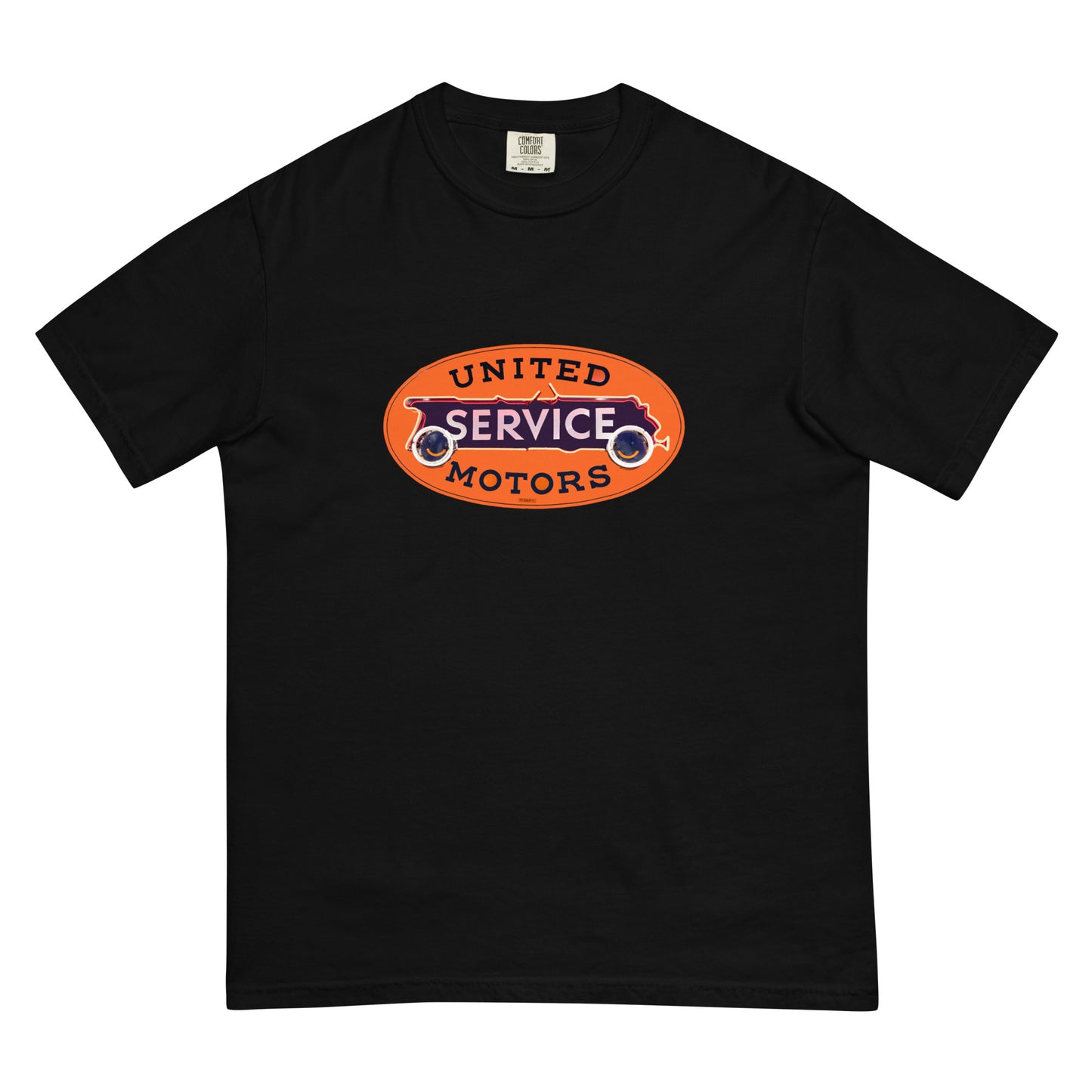 Vintage United Service Motor Neon Style Unlit Unisex garment-dyed heavyweight t-shirt