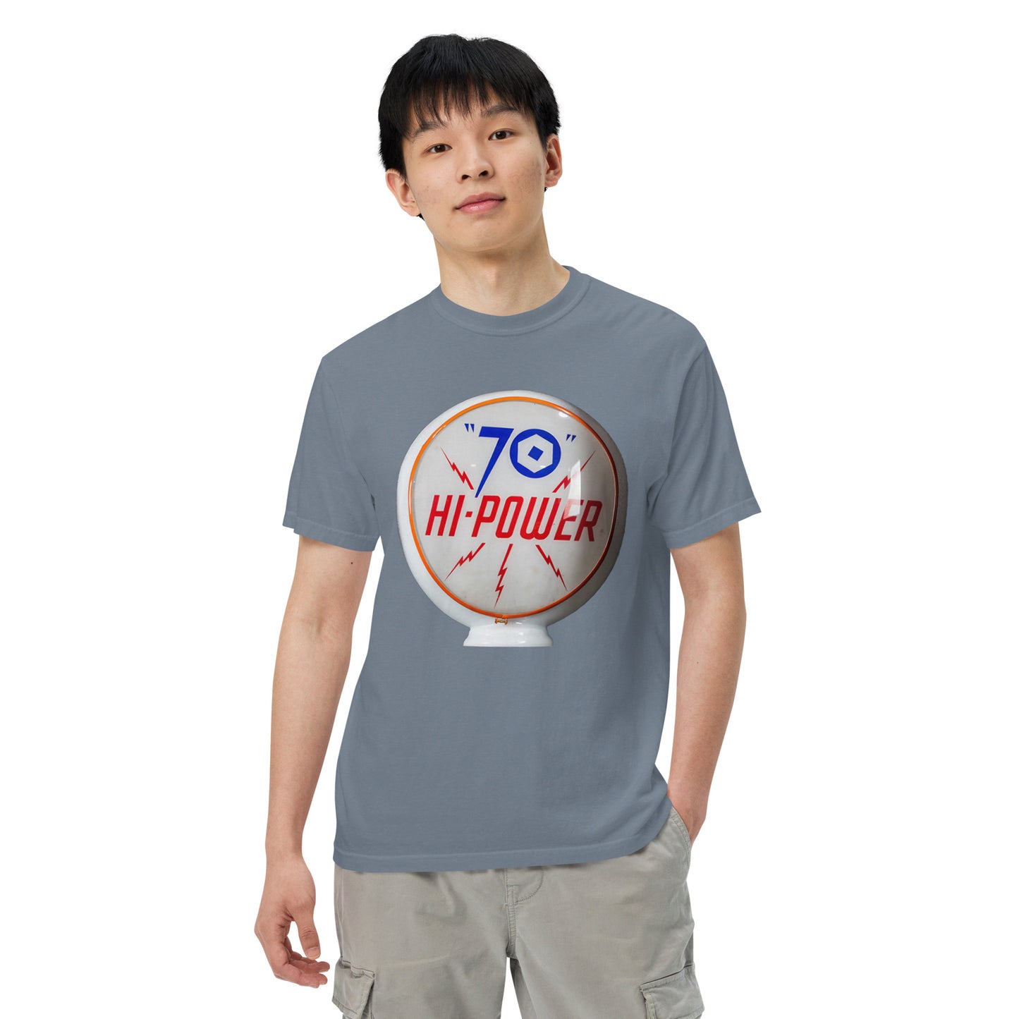 70 Hi Power Globe Design Unisex Heavyweight T-Shirt