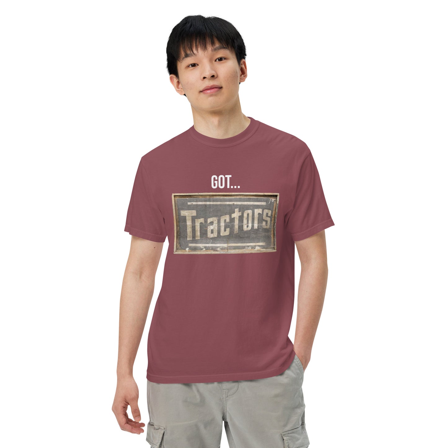 Got Tractors Wooden Style Unisex Heavyweight T-Shirt Design