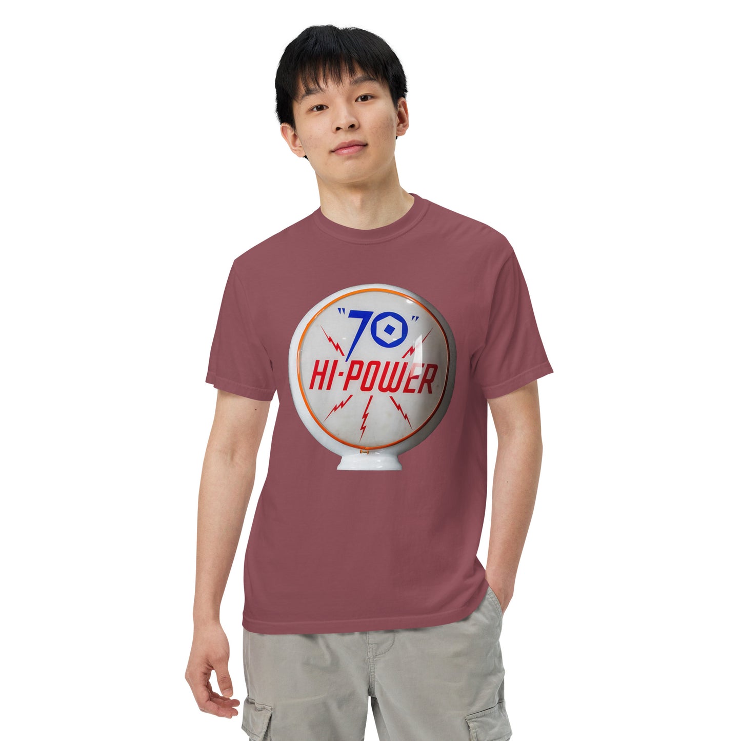 70 Hi Power Globe Design Unisex Heavyweight T-Shirt