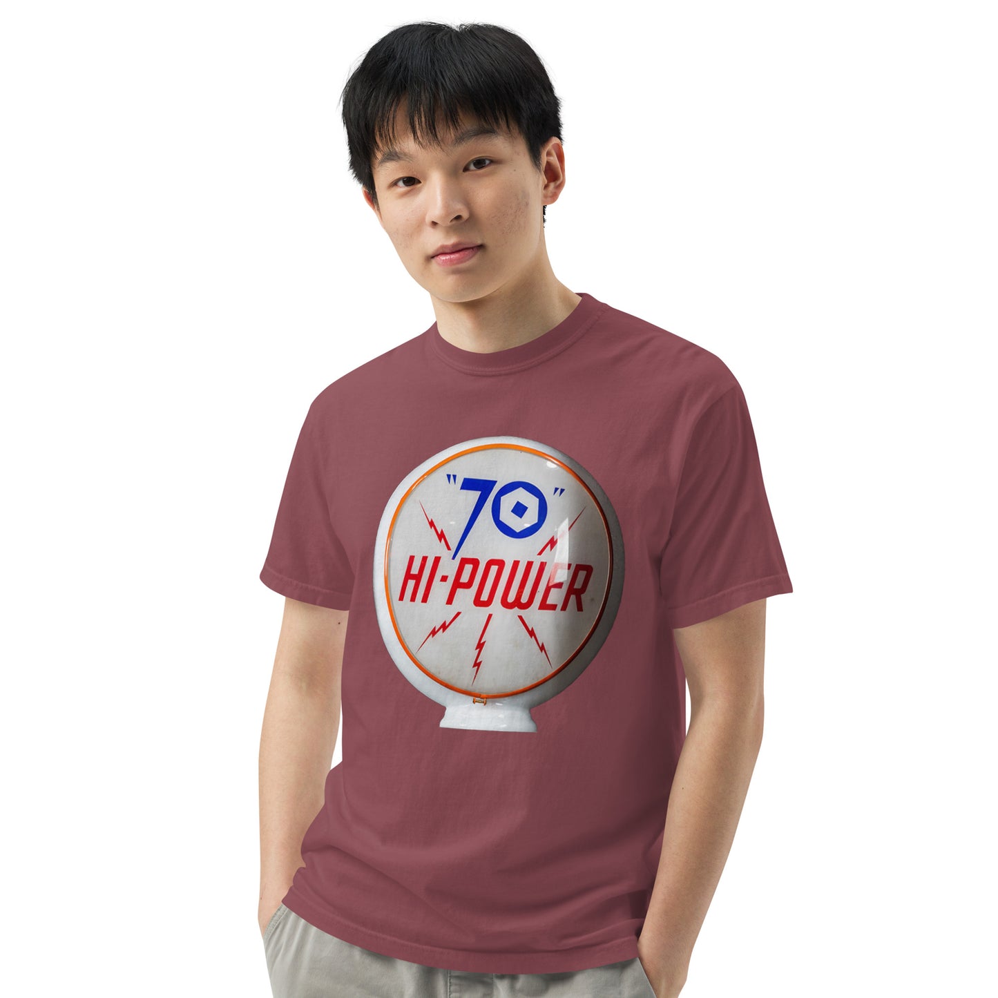 70 Hi Power Globe Design Unisex Heavyweight T-Shirt