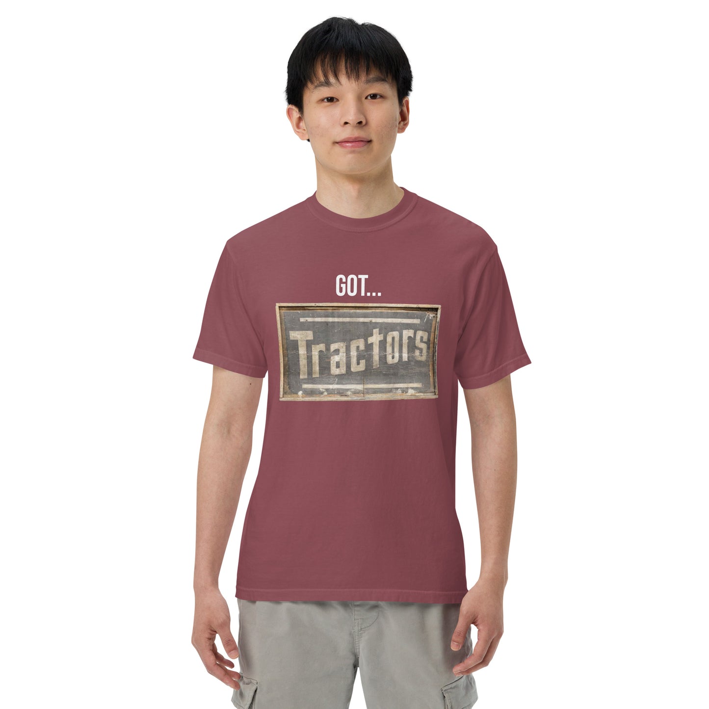 Got Tractors Wooden Style Unisex Heavyweight T-Shirt Design