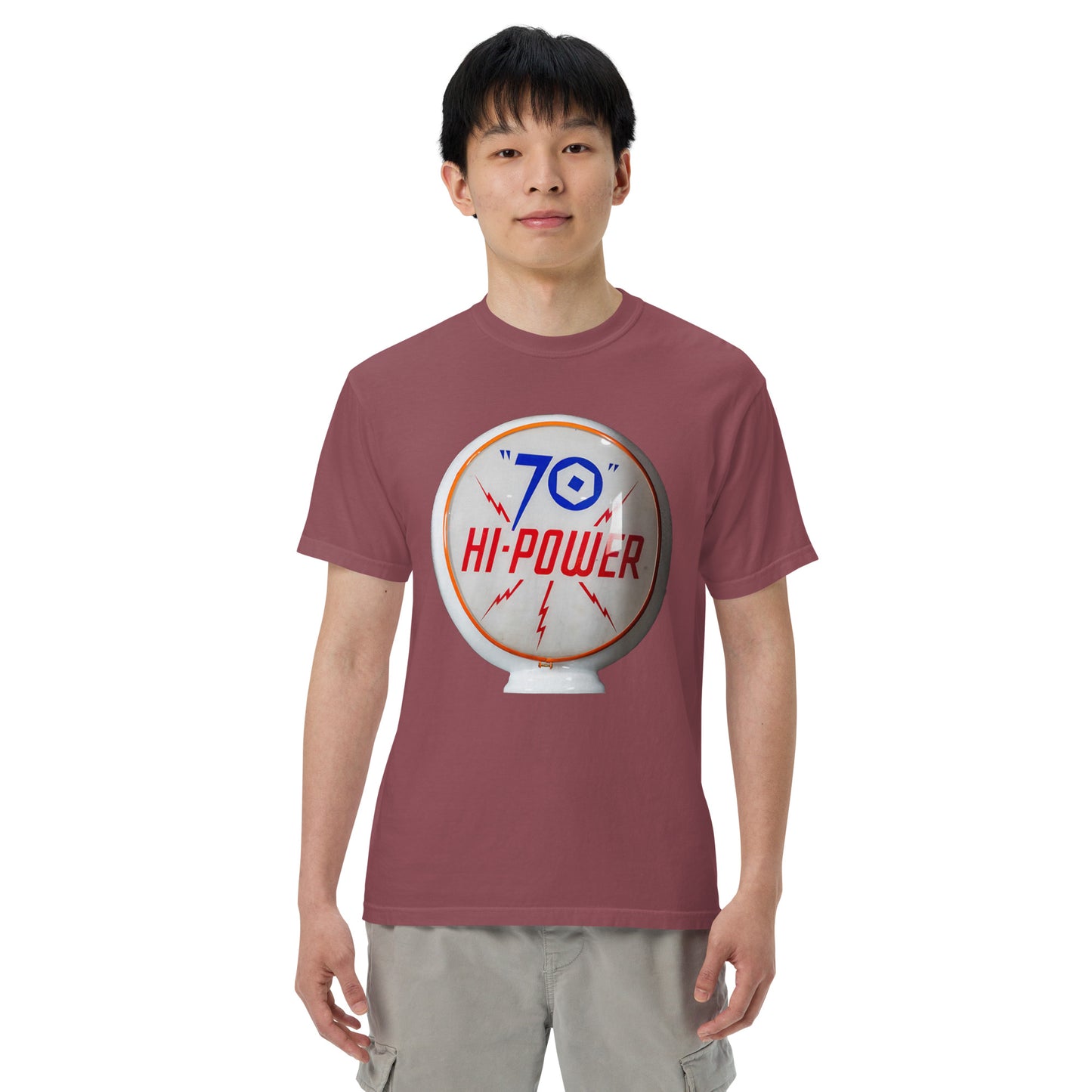 70 Hi Power Globe Design Unisex Heavyweight T-Shirt