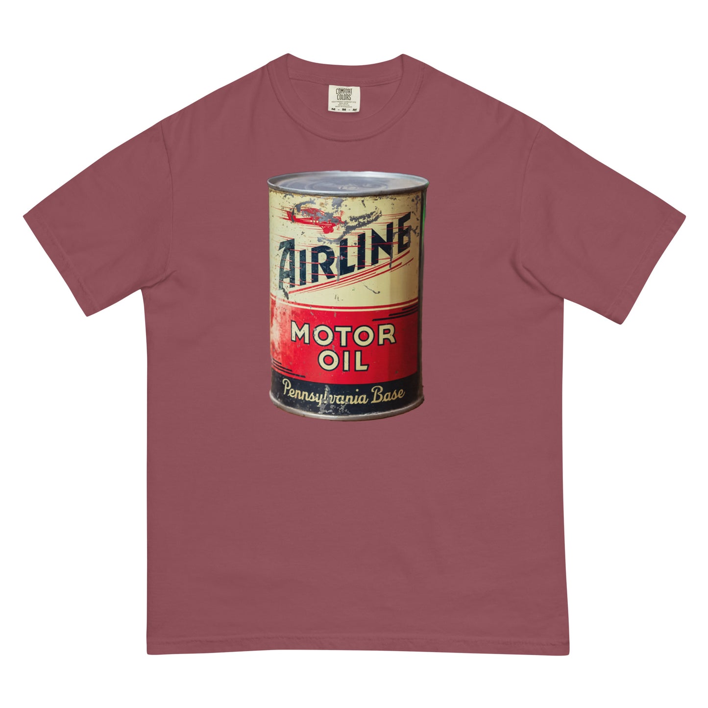 Aviation Oil Soup Can Style Unisex garment-dyed heavyweight t-shirt