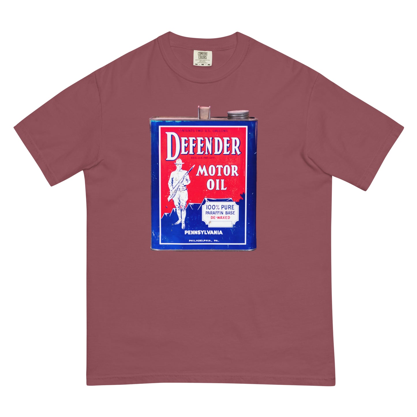 Vintage Defender Oil Steel Can Design Unisex garment-dyed heavyweight t-shirt