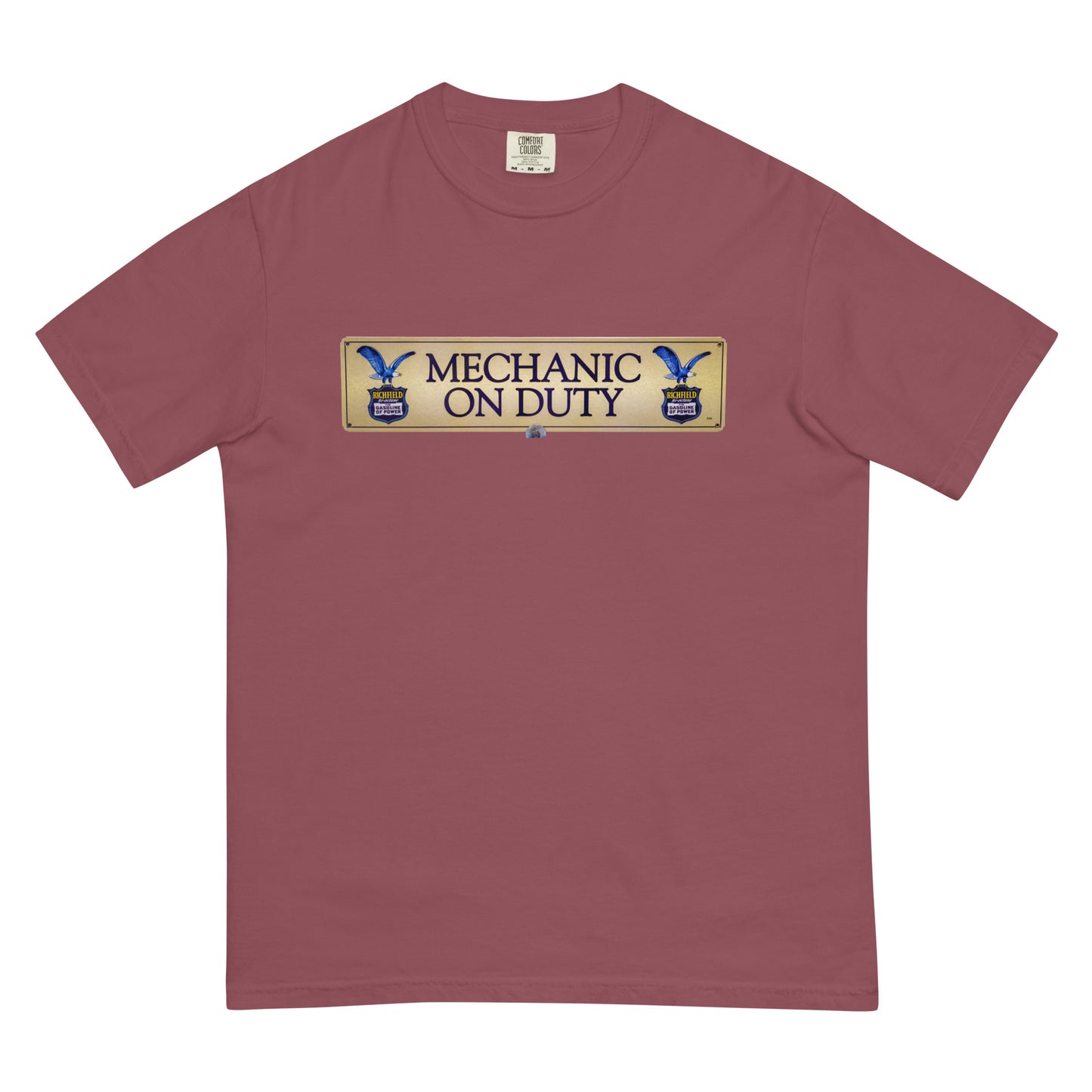 Retro Mechanic On Duty Sign Unisex garment-dyed heavyweight t-shirt