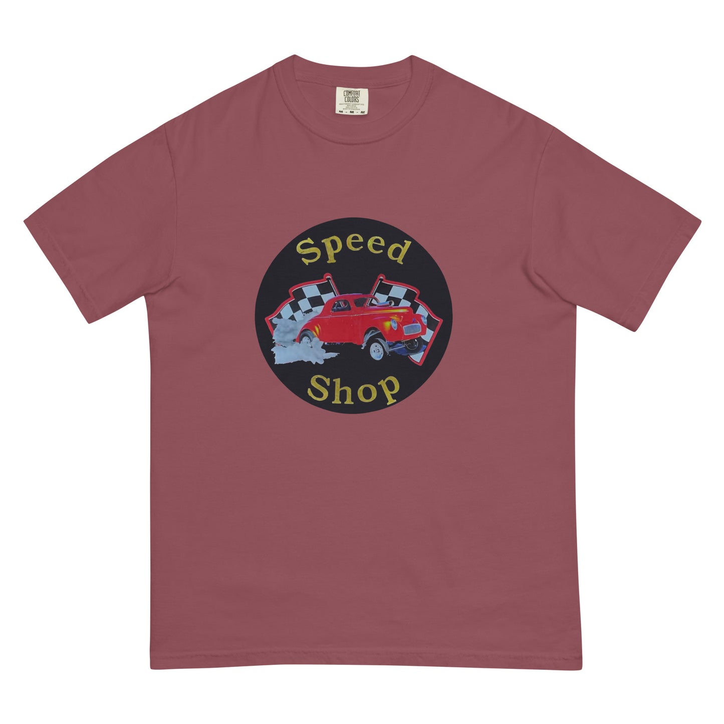 Retro Speed Shop Tin Style Unisex garment-dyed heavyweight t-shirt