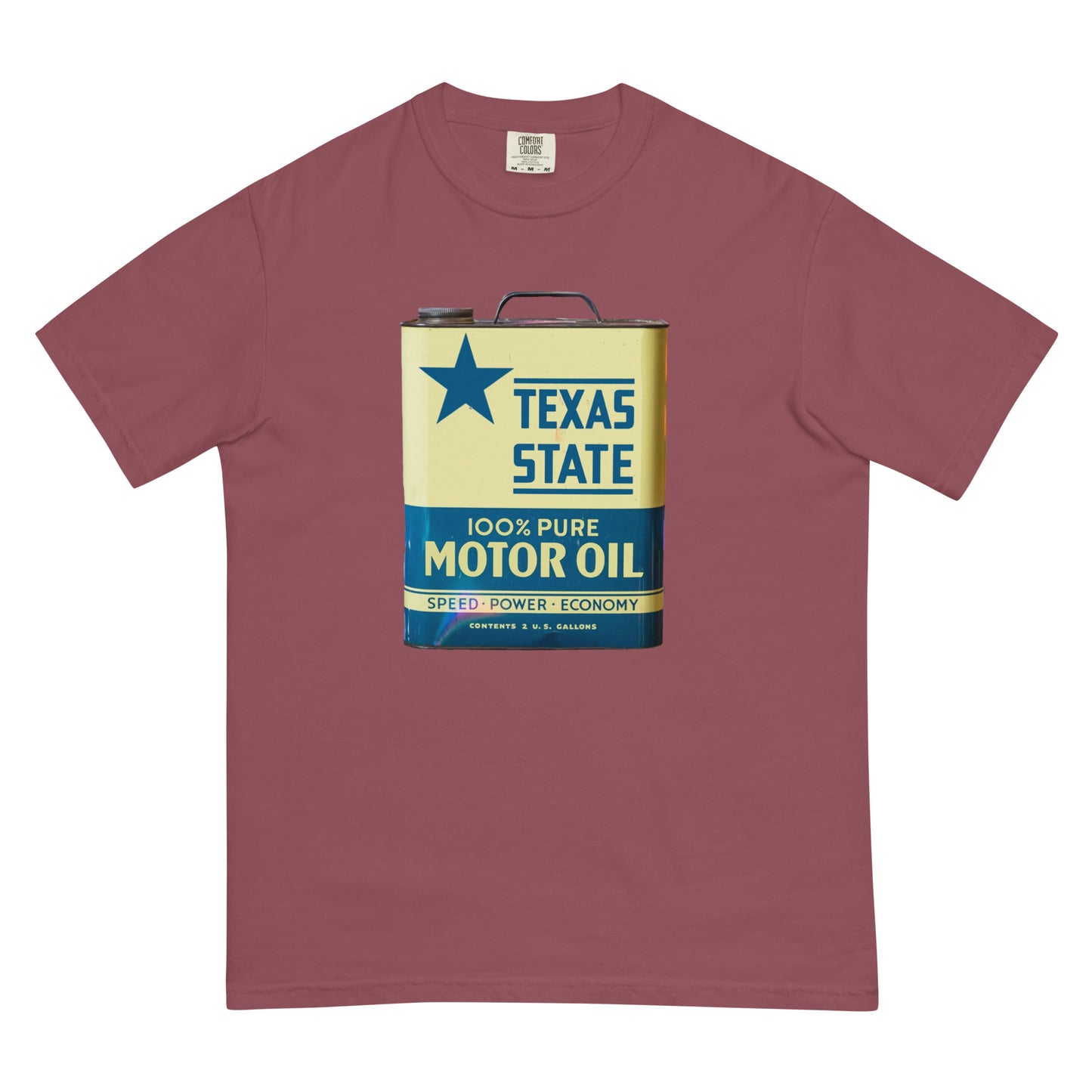 Vintage Texas Motor Oil Can Gallon Deisgn Unisex garment-dyed heavyweight t-shirt