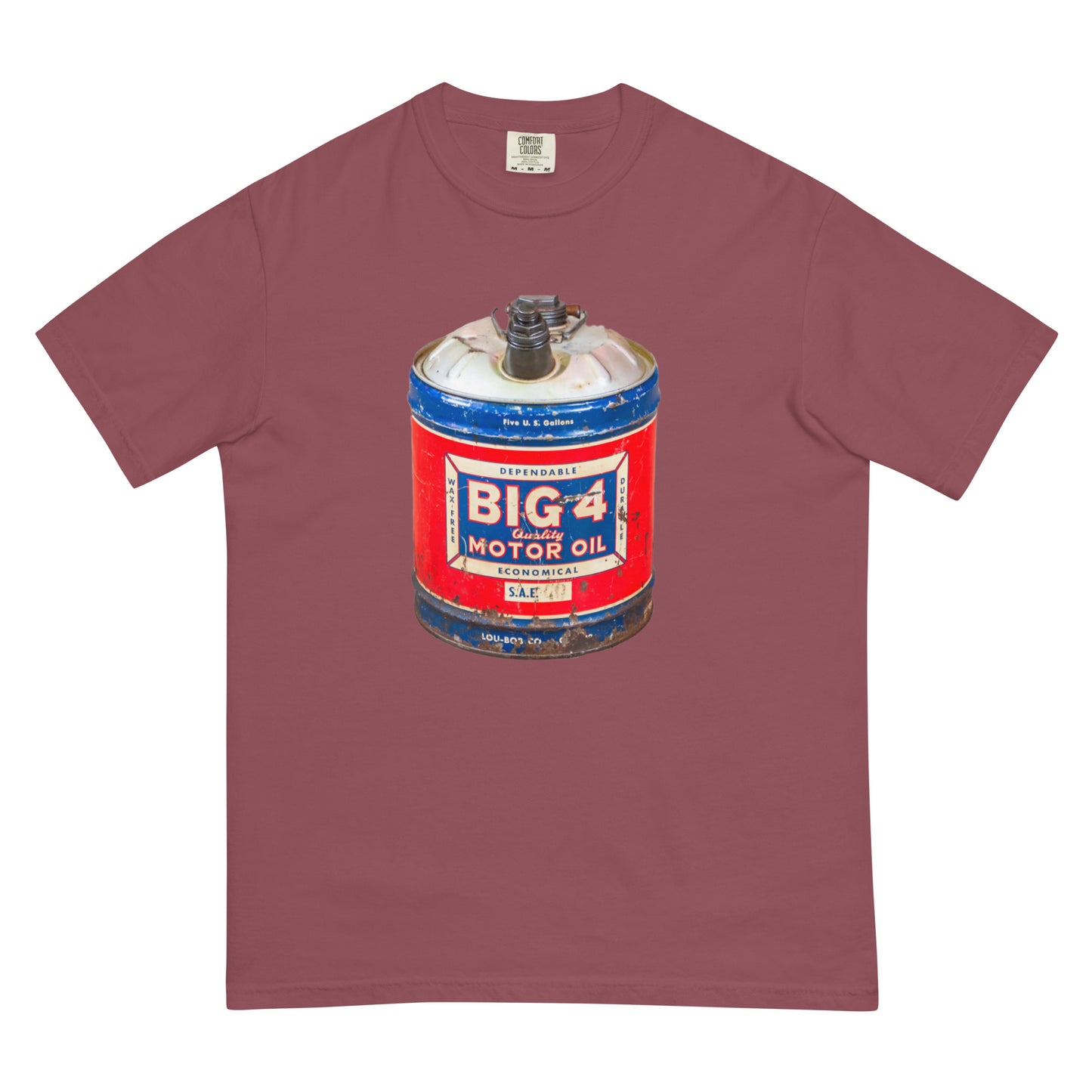 Vintage Motor Oil Steel Gallon Style Unisex garment-dyed heavyweight t-shirt