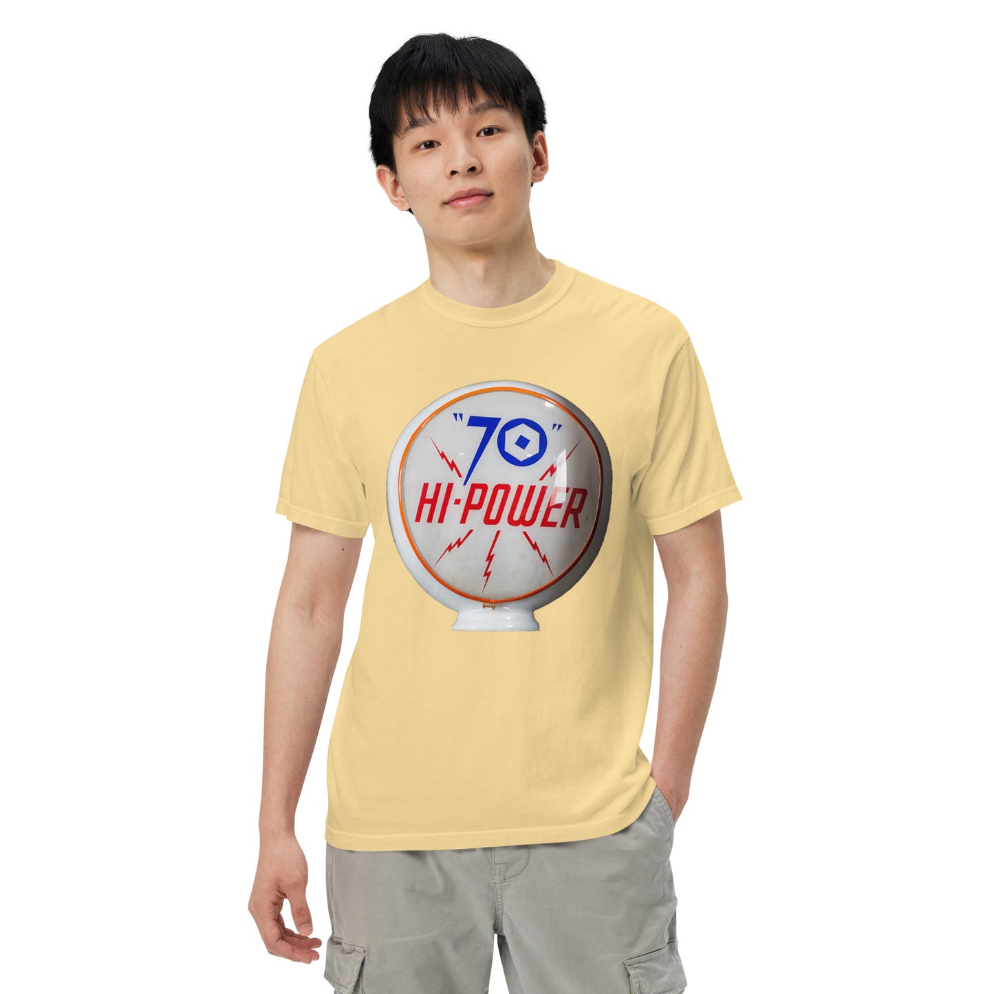 70 Hi Power Globe Design Unisex Heavyweight T-Shirt