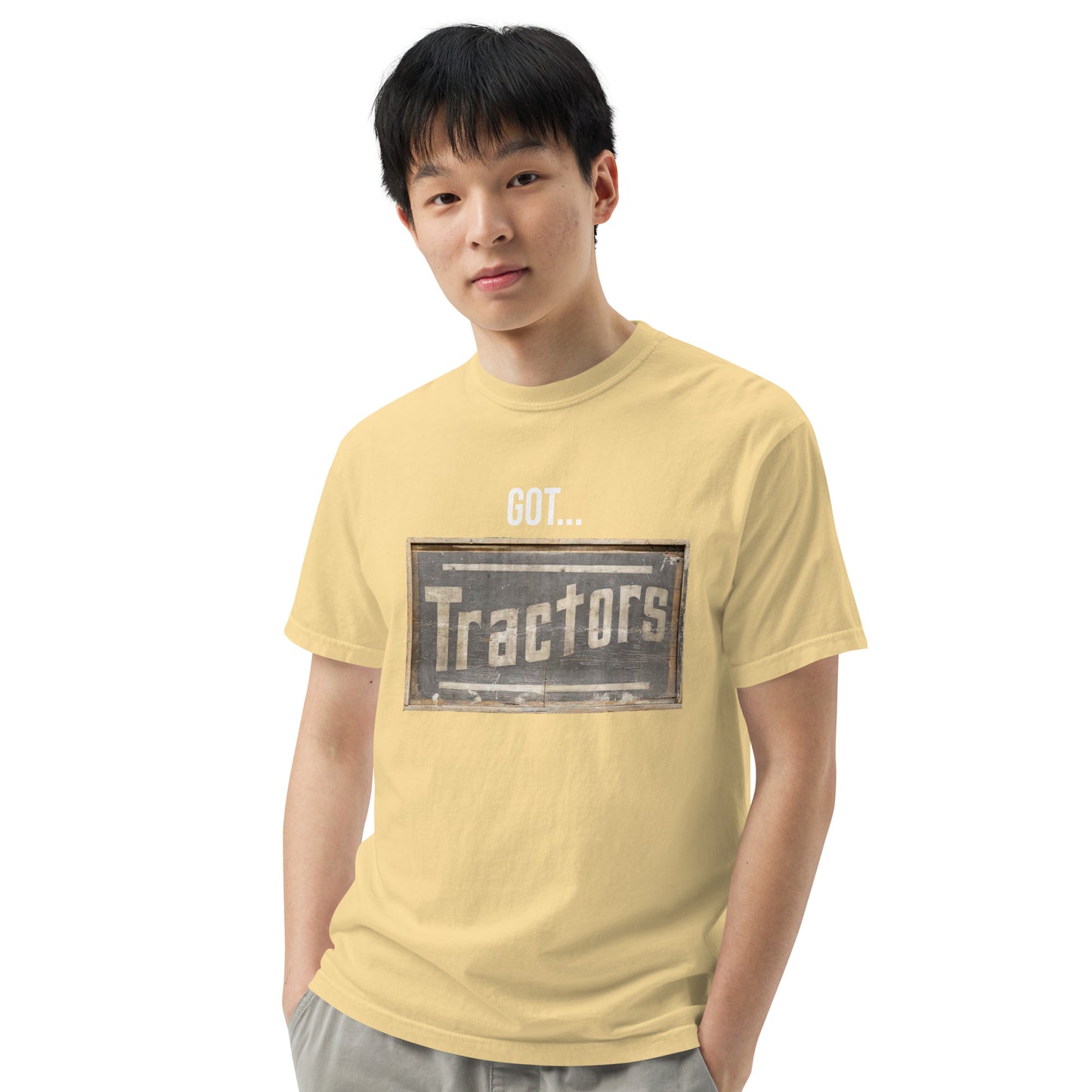 Got Tractors Wooden Style Unisex Heavyweight T-Shirt Design