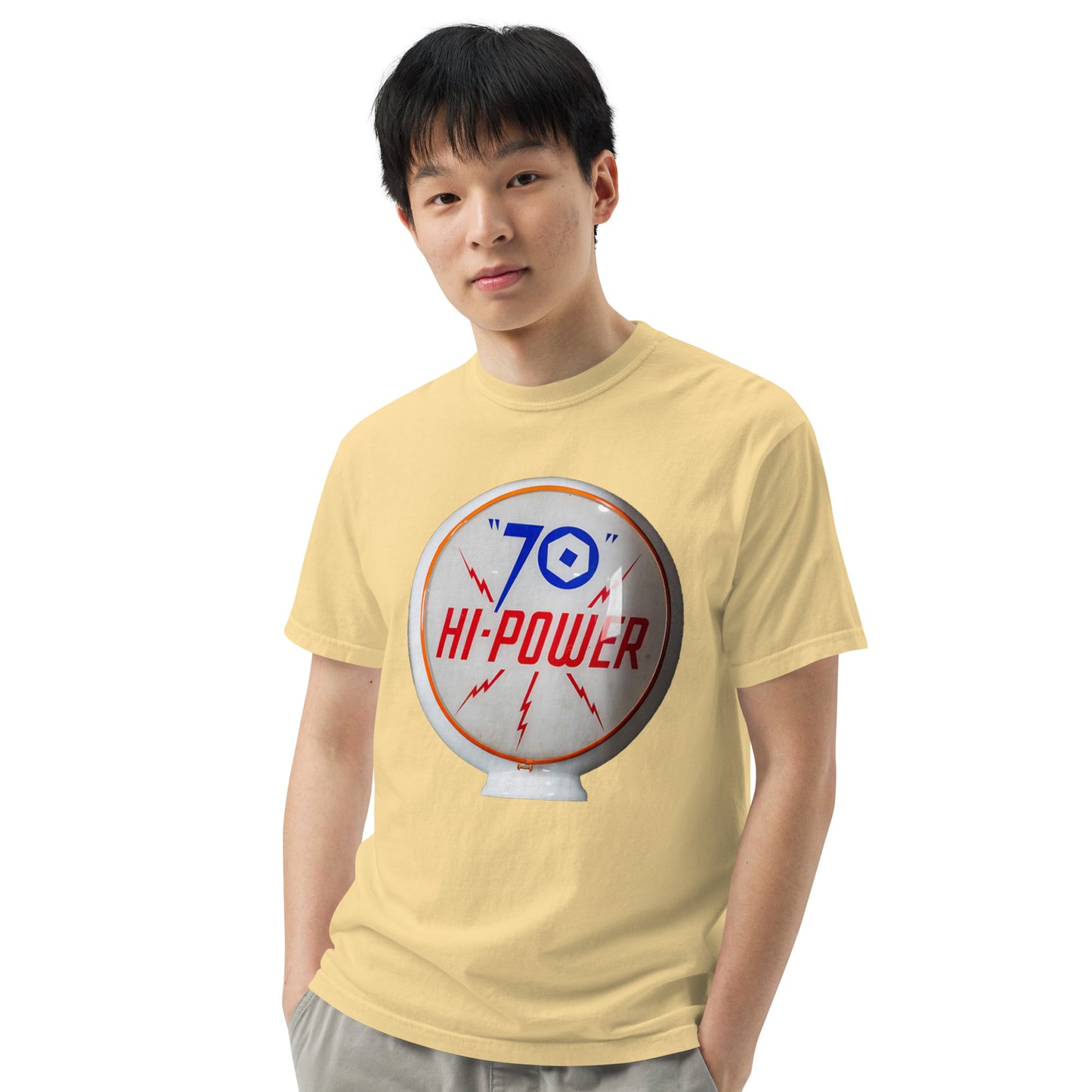 70 Hi Power Globe Design Unisex Heavyweight T-Shirt