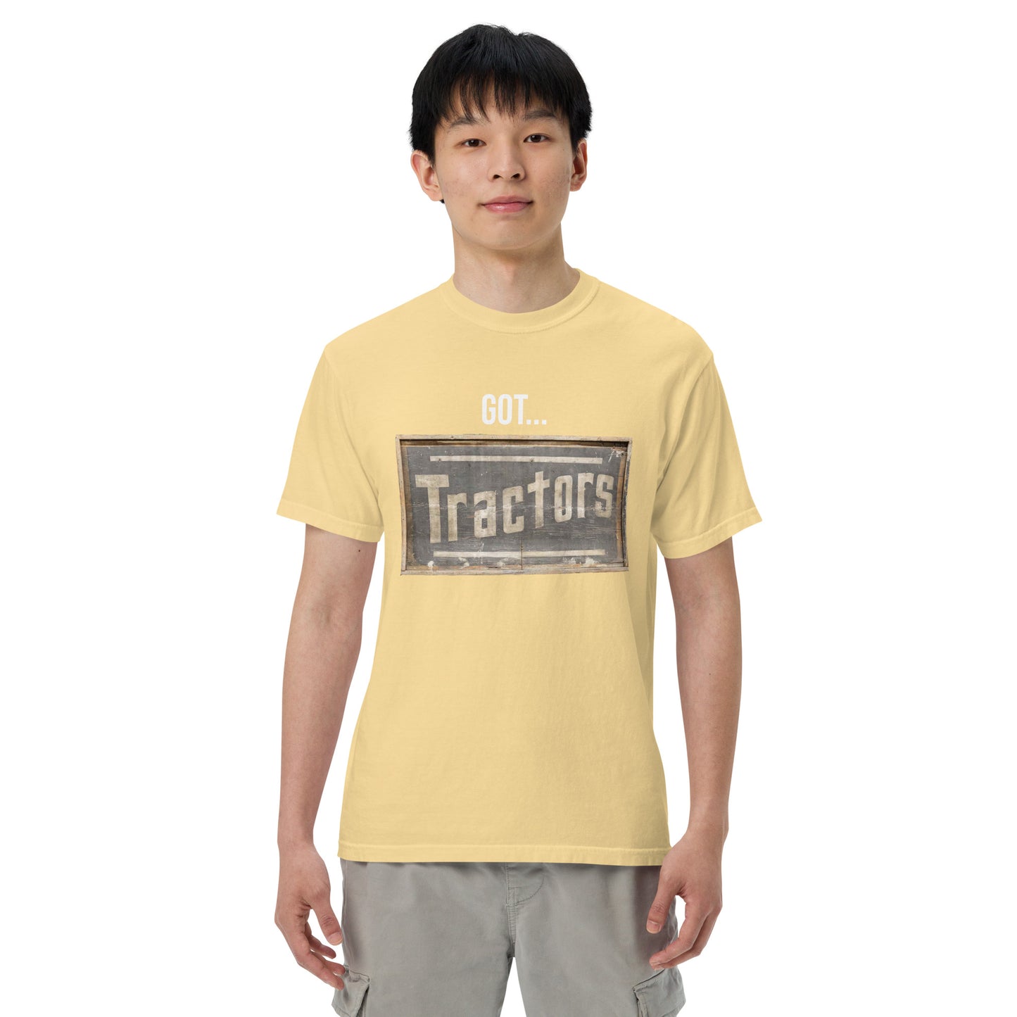 Got Tractors Wooden Style Unisex Heavyweight T-Shirt Design