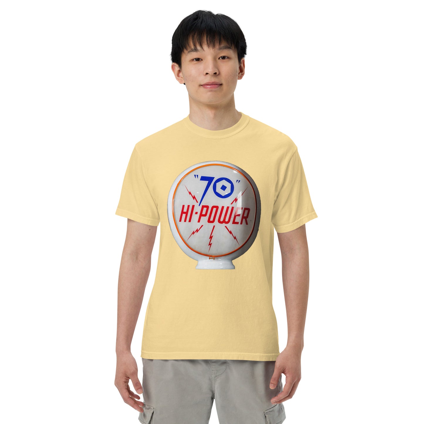 70 Hi Power Globe Design Unisex Heavyweight T-Shirt