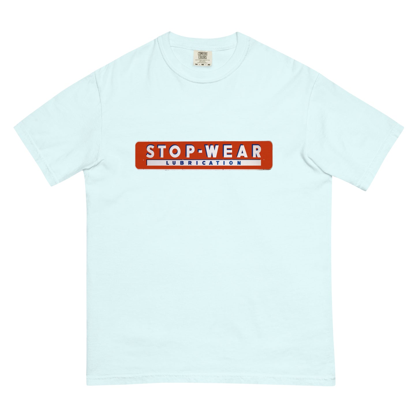 Retro Stop Wear Lube Painted Sign Unisex garment-dyed heavyweight t-shirt