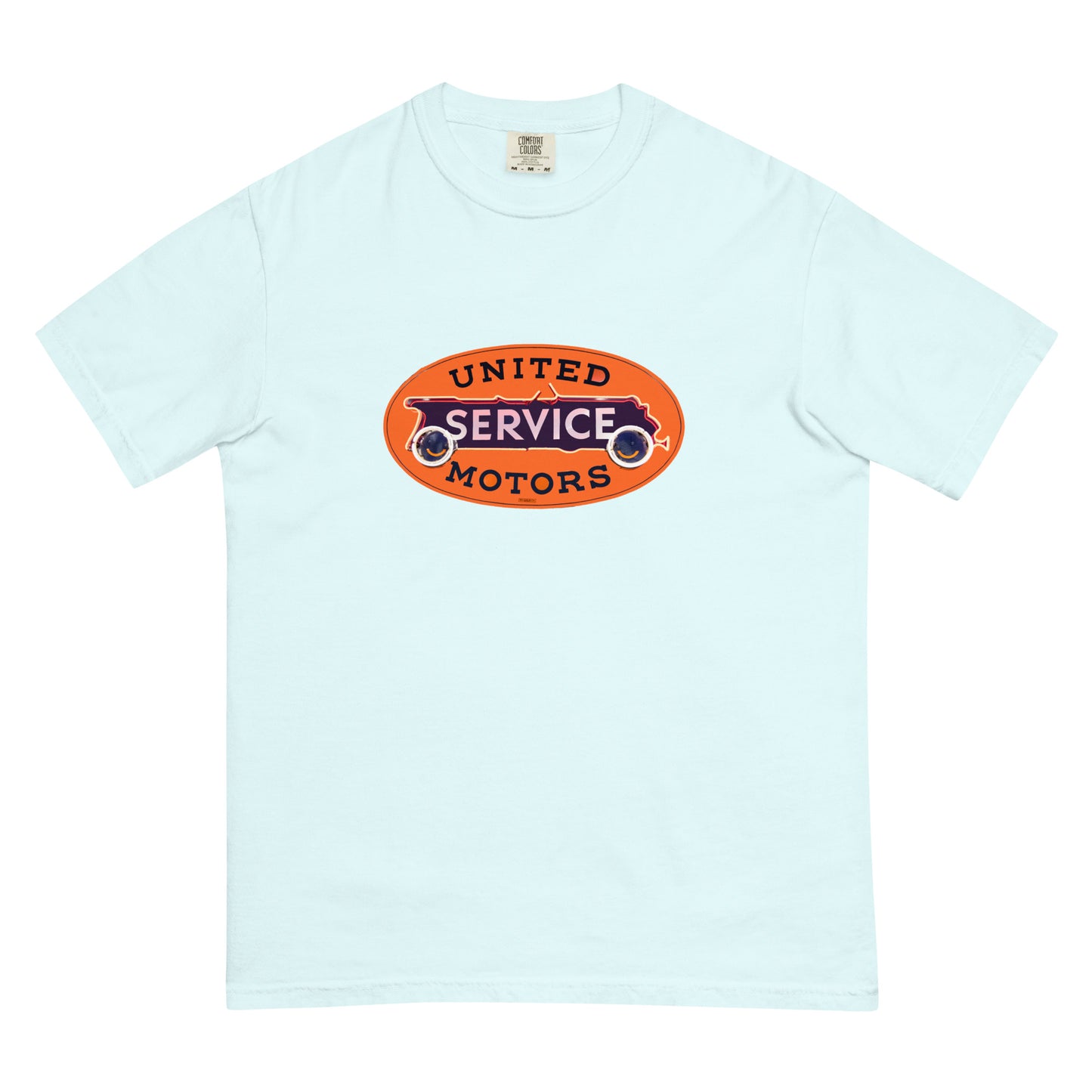 Vintage United Service Motor Neon Style Unlit Unisex garment-dyed heavyweight t-shirt