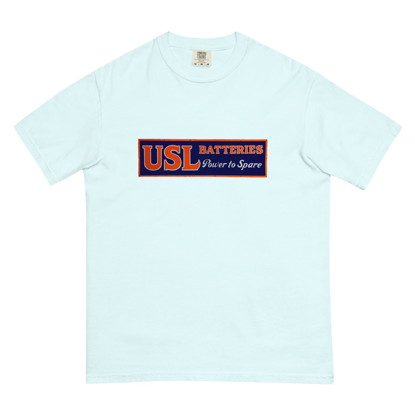 Retro USL Battery Tin Style Unisex garment-dyed heavyweight t-shirt