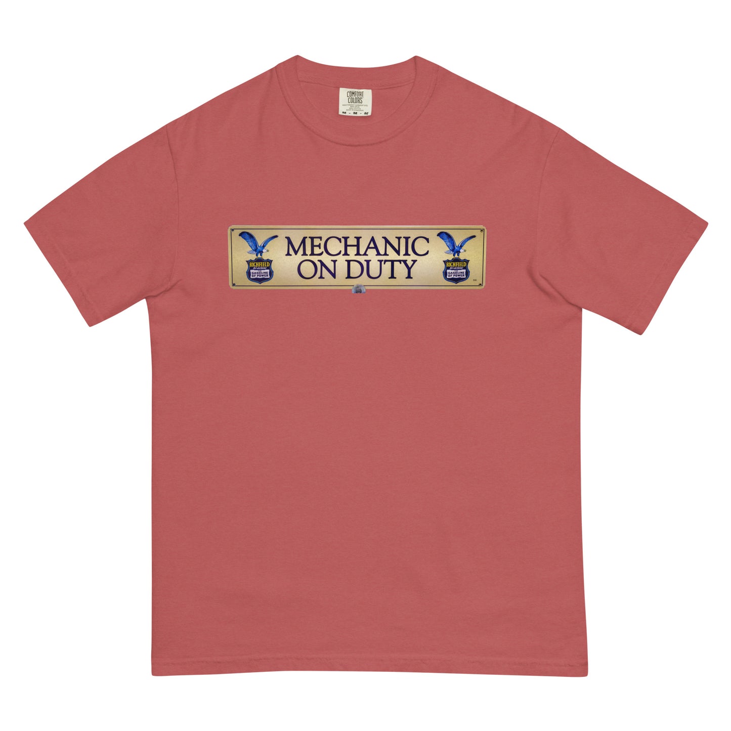 Retro Mechanic On Duty Sign Unisex garment-dyed heavyweight t-shirt