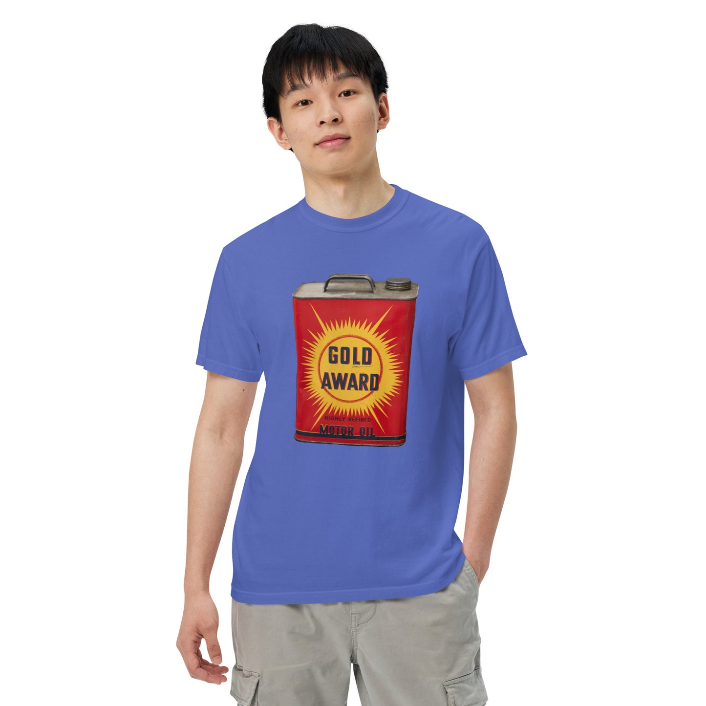 Retro Oil Can Design Unisex garment-dyed heavyweight t-shirt