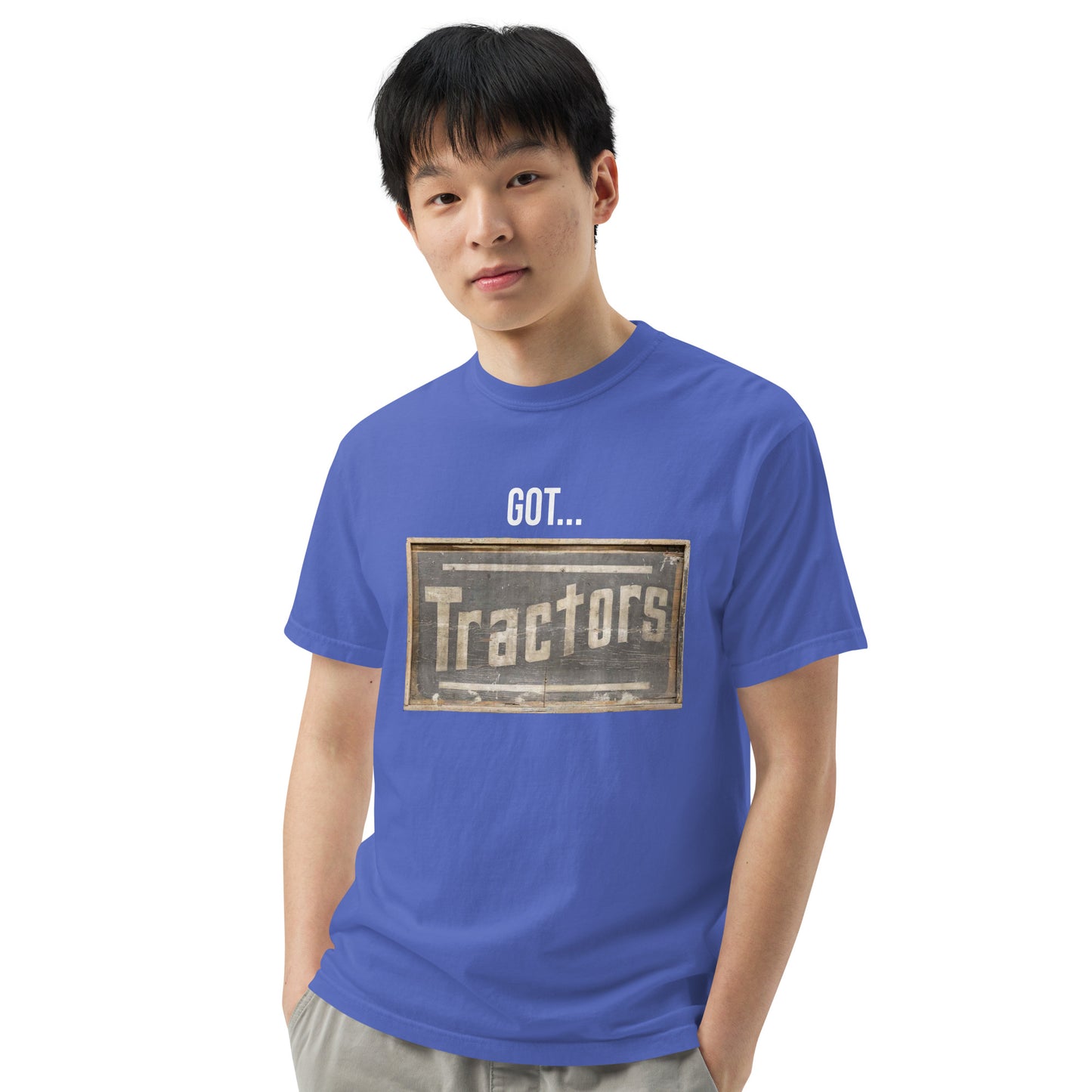 Got Tractors Wooden Style Unisex Heavyweight T-Shirt Design