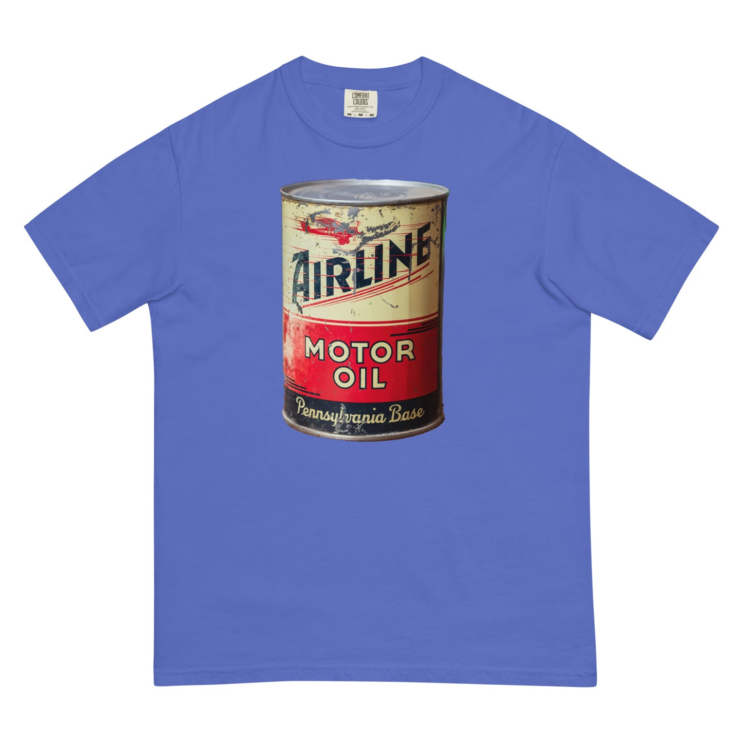 Aviation Oil Soup Can Style Unisex garment-dyed heavyweight t-shirt