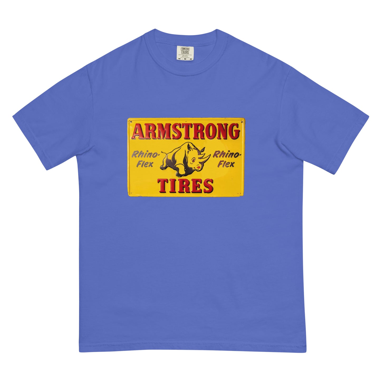 Retro Rhino Tire Sign Tin Style Unisex garment-dyed heavyweight t-shirt