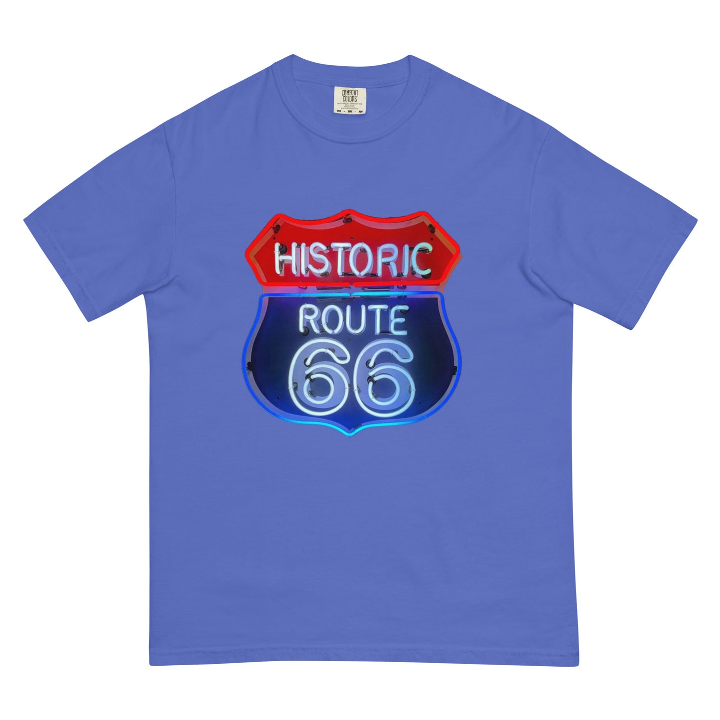 Vintage Route 66 Neon Style Unisex garment-dyed heavyweight t-shirt