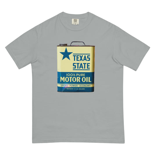 Vintage Texas Motor Oil Can Gallon Deisgn Unisex garment-dyed heavyweight t-shirt