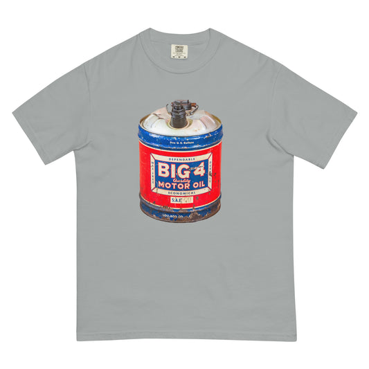 Vintage Motor Oil Steel Gallon Style Unisex garment-dyed heavyweight t-shirt