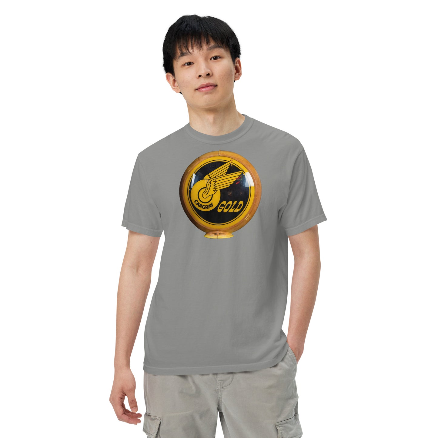 Calgary Gold Globe Design Unisex garment-dyed heavyweight t-shirt