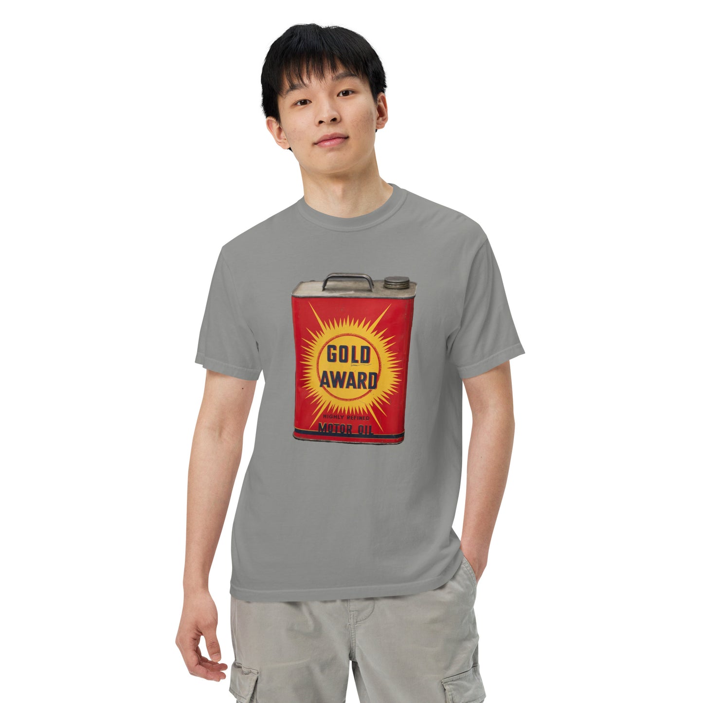 Retro Oil Can Design Unisex garment-dyed heavyweight t-shirt