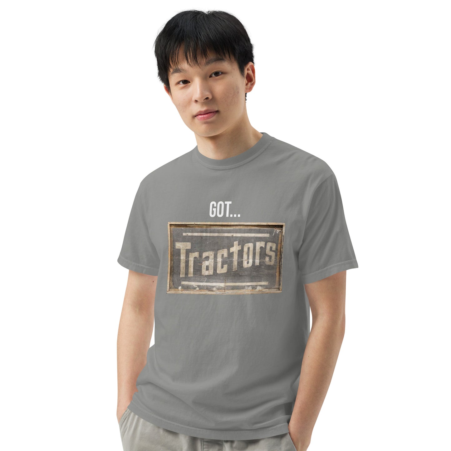 Got Tractors Wooden Style Unisex Heavyweight T-Shirt Design