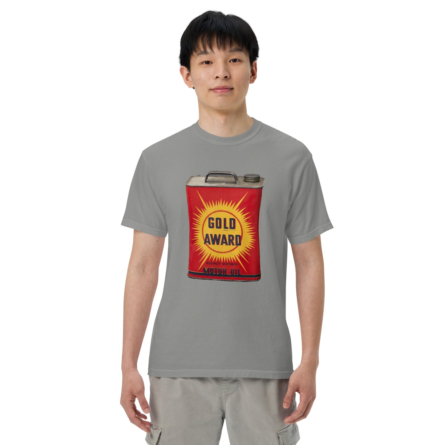 Retro Oil Can Design Unisex garment-dyed heavyweight t-shirt