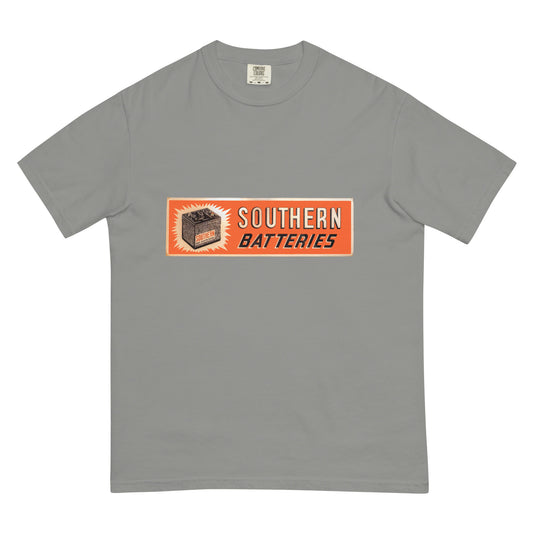 Retro National Battery Sign Patina Style Unisex garment-dyed heavyweight t-shirt