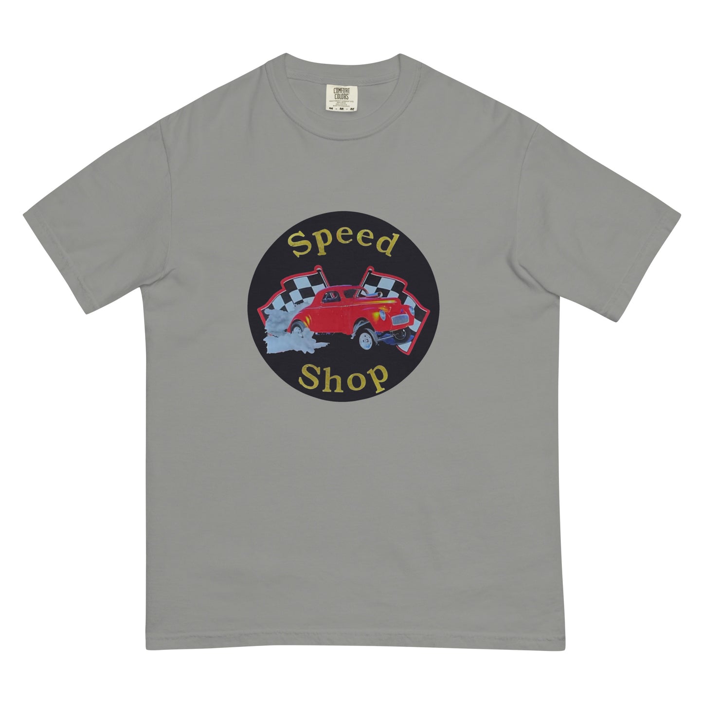 Retro Speed Shop Tin Style Unisex garment-dyed heavyweight t-shirt