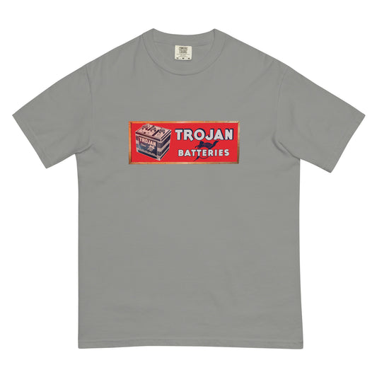 Vintage Trojan Battery Sign Unisex garment-dyed heavyweight t-shirt