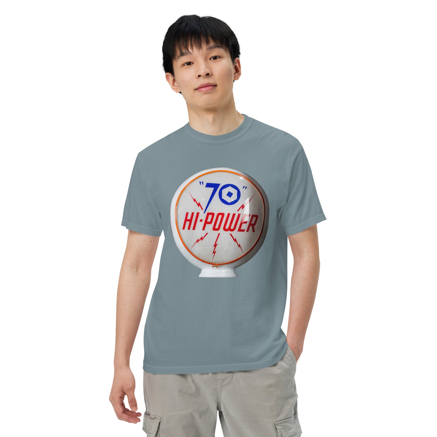 70 Hi Power Globe Design Unisex Heavyweight T-Shirt