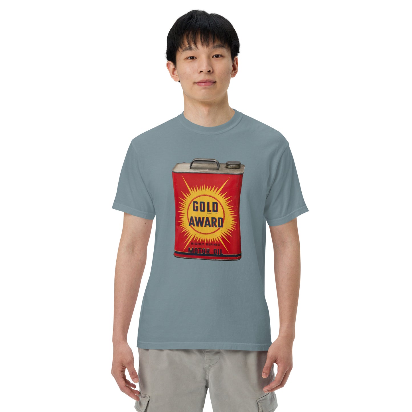 Retro Oil Can Design Unisex garment-dyed heavyweight t-shirt