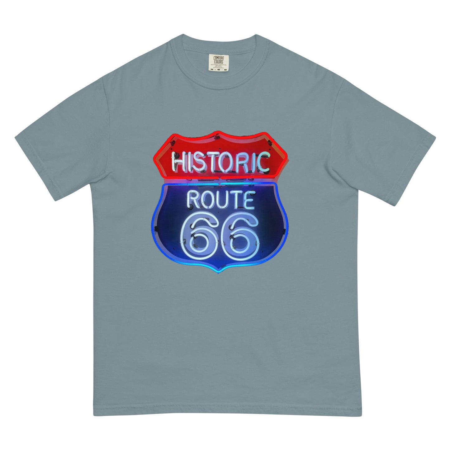 Vintage Route 66 Neon Style Unisex garment-dyed heavyweight t-shirt