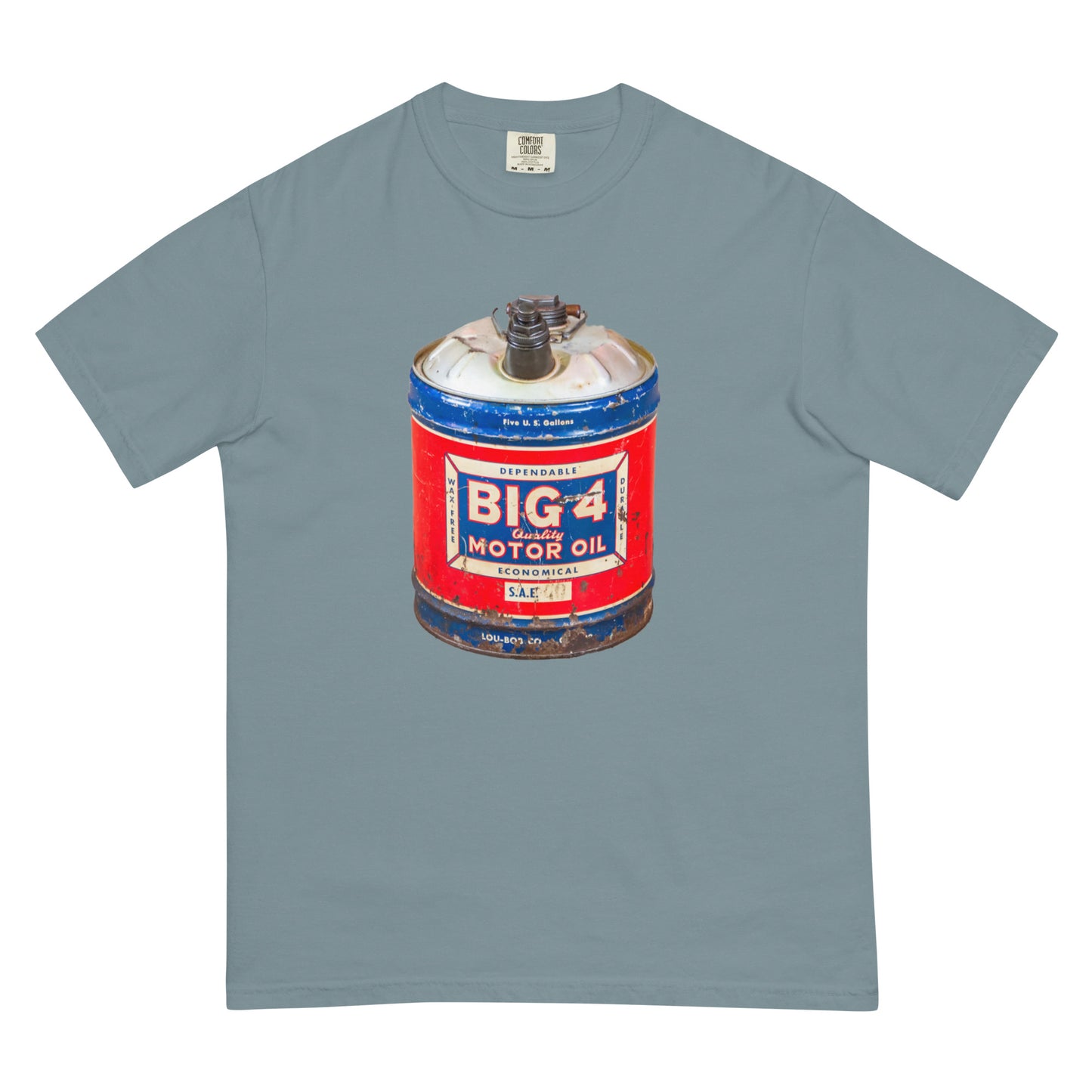 Vintage Motor Oil Steel Gallon Style Unisex garment-dyed heavyweight t-shirt