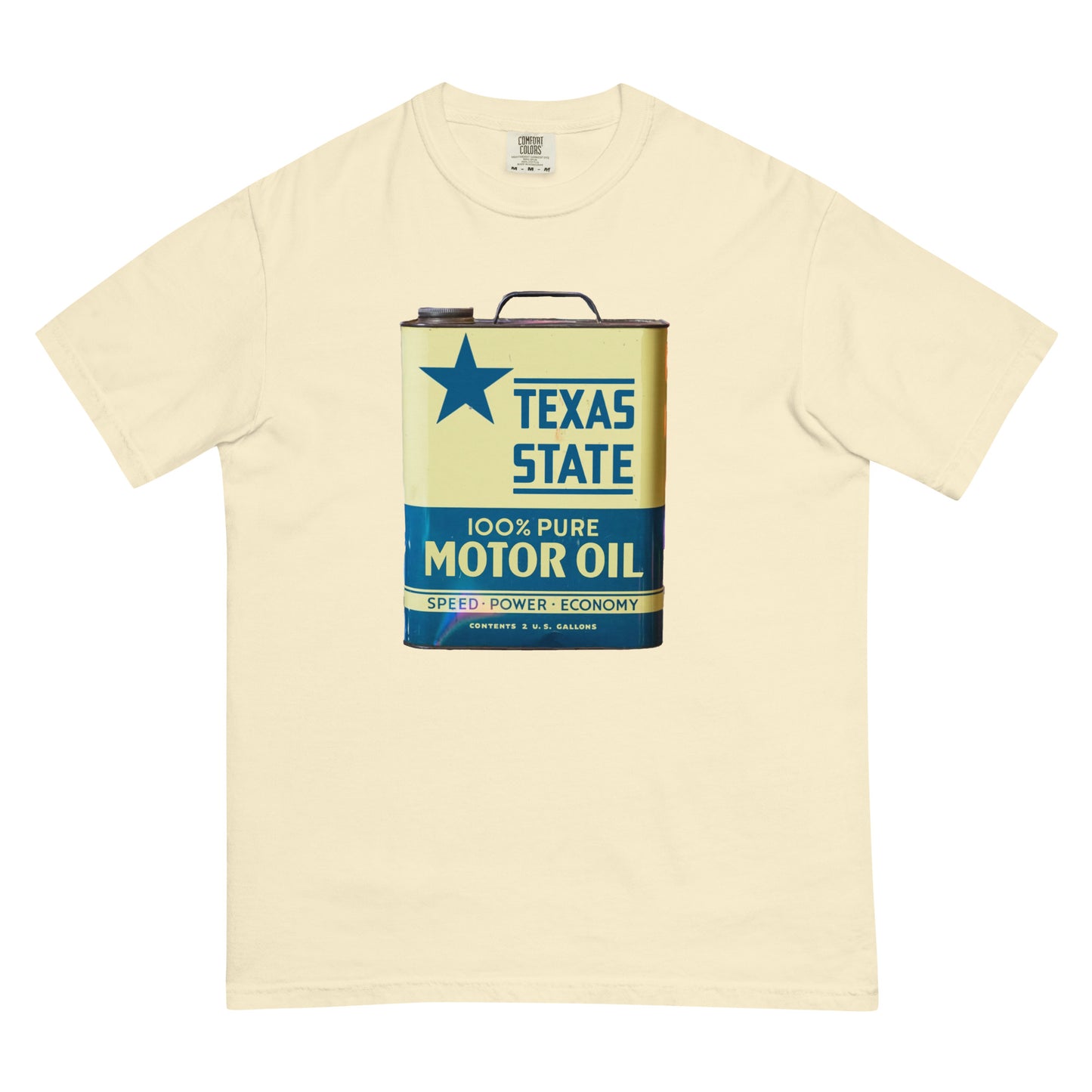 Vintage Texas Motor Oil Can Gallon Deisgn Unisex garment-dyed heavyweight t-shirt