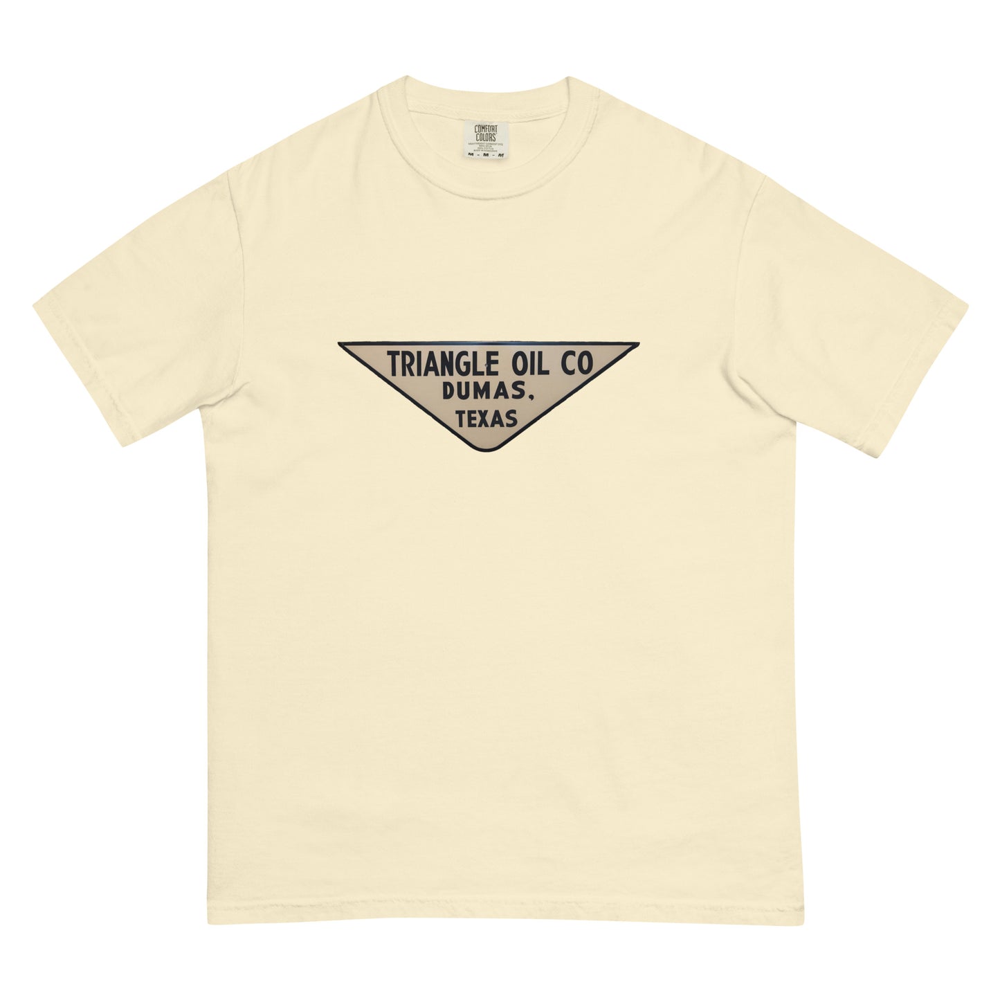 Retro Triangle Oil Company Tin Style Unisex garment-dyed heavyweight t-shirt