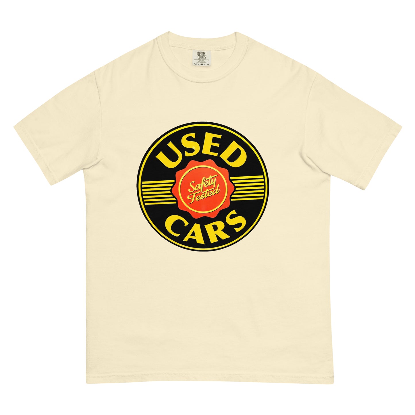 Vintage Porcelain Used Car Sign Unisex garment-dyed heavyweight t-shirt