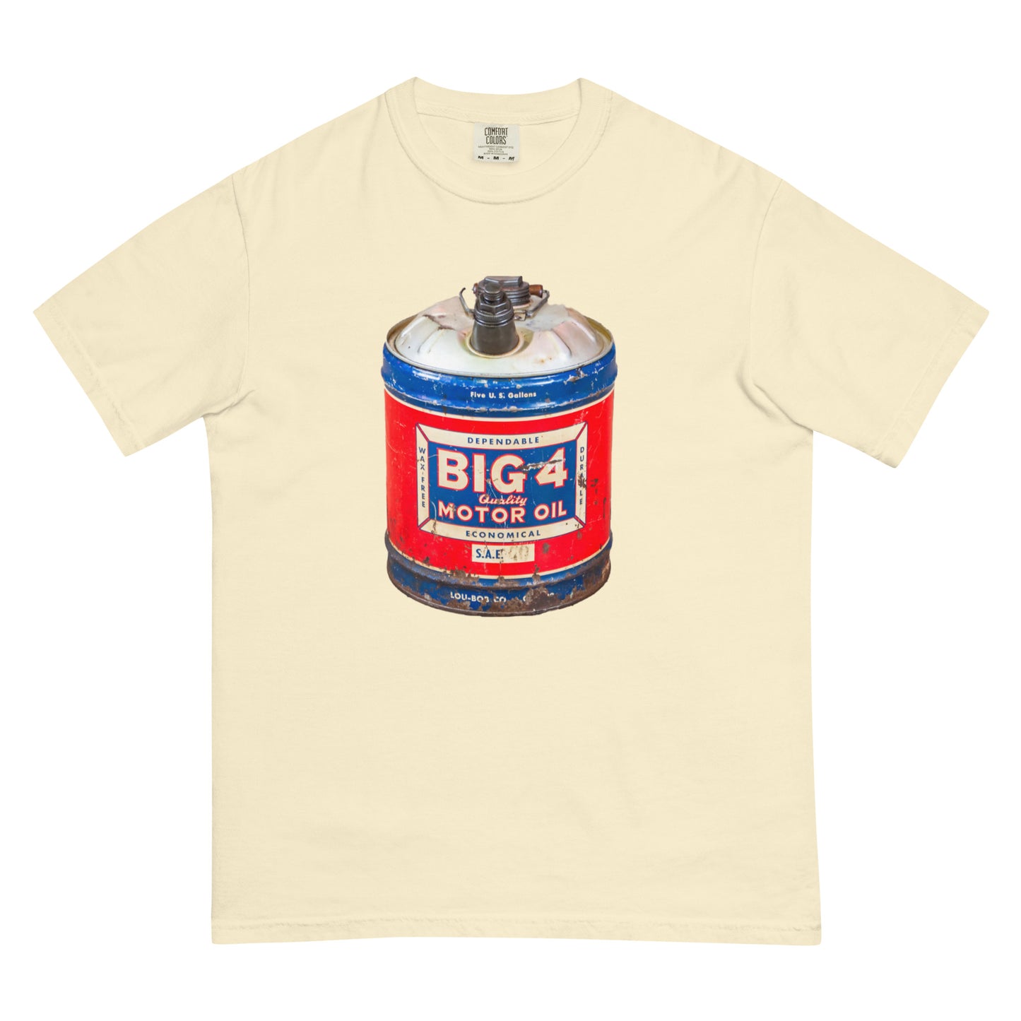 Vintage Motor Oil Steel Gallon Style Unisex garment-dyed heavyweight t-shirt