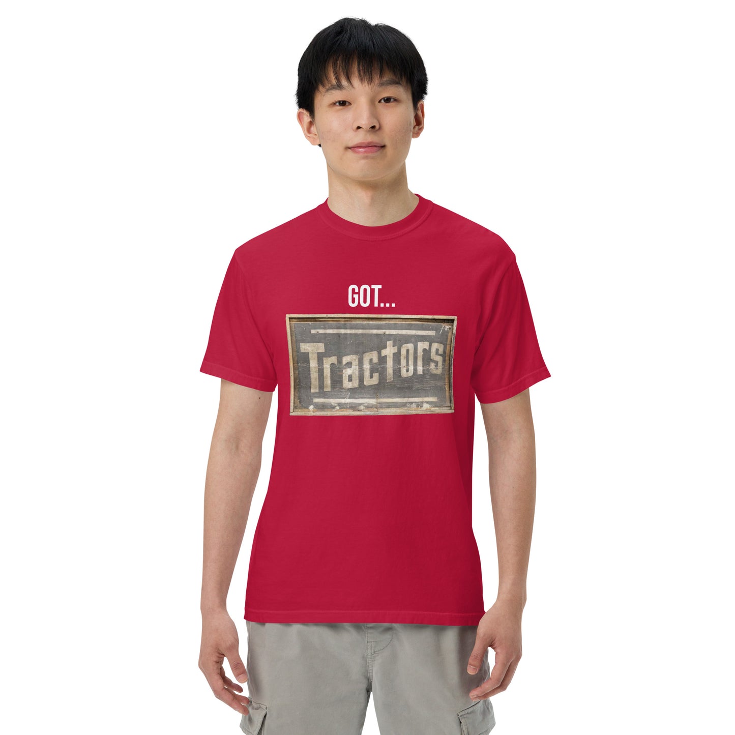 Got Tractors Wooden Style Unisex Heavyweight T-Shirt Design