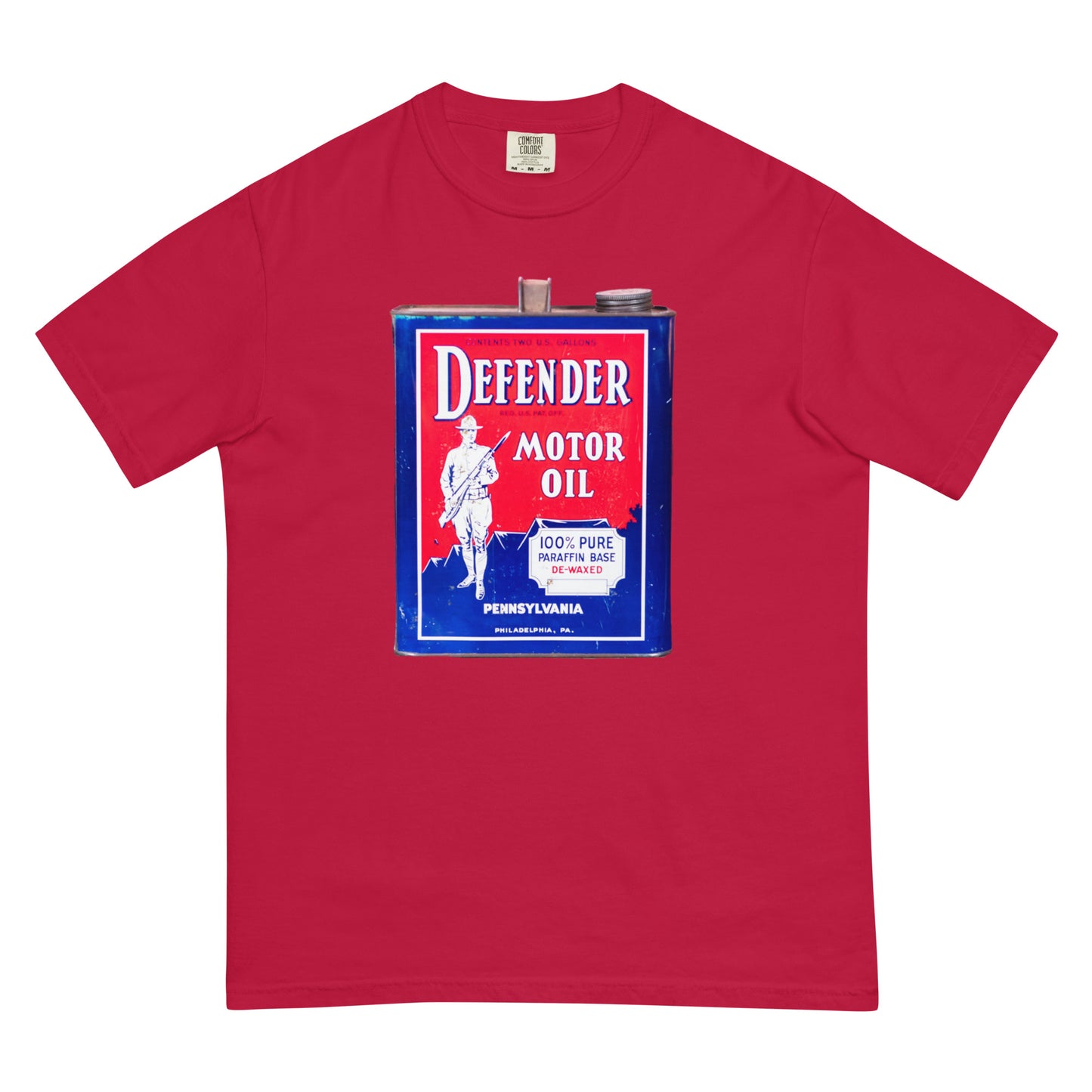 Vintage Defender Oil Steel Can Design Unisex garment-dyed heavyweight t-shirt